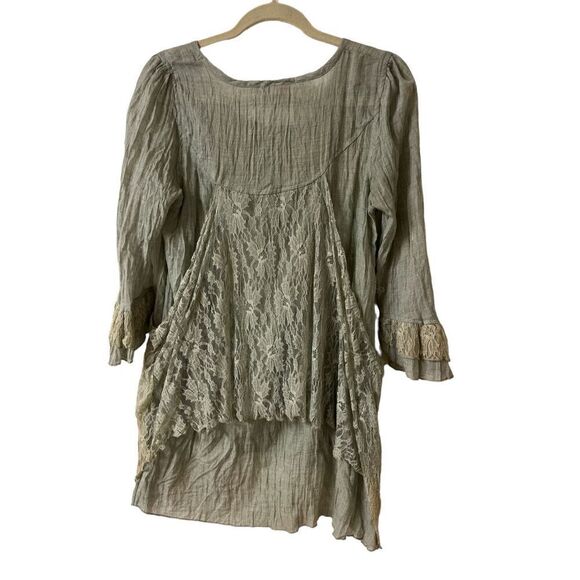 Pretty Angel tunic top pale green sz Small - Picture 2 of 4